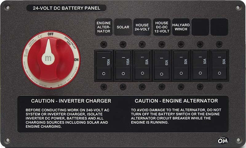 DC Distribution Panel with Battery Switch and Circuit Breaker Provision