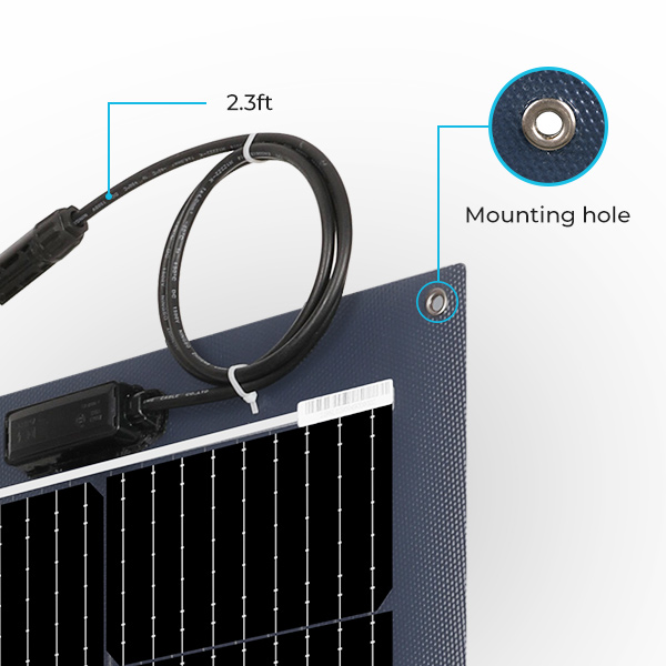 Renogy RSP100DL-36-AU 100W Flexible Solar Panel Mounting Holes