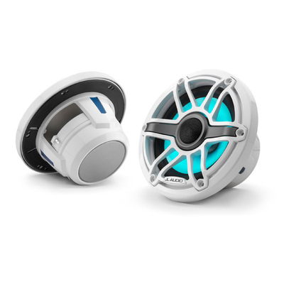 JL Audio M6 Marine Speakers 6.5&quot; with LED and White Sport Grille