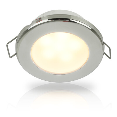 Hella Warm White EuroLED 75 LED Down Lights with Spring Clip 12V DC, 316 Stainless Steel Rim