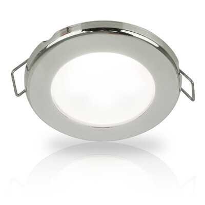 Hella White EuroLED 75 LED Down Lights with Spring Clip 12V DC, 316 Stainless Steel Rim