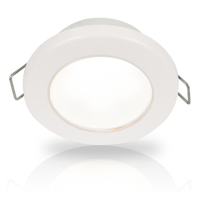 Hella White EuroLED 75 LED Down Lights with Spring Clip 24V DC, White Plastic Rim