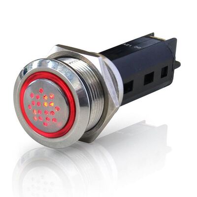 Hella Marine Stainless Steel Warning Buzzer with Red LED Ring, 24V