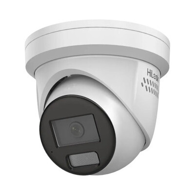 Hikvision HiLook IPC-T269H-MU-SL, 6MP Turret Camera, White with Blue/Red, 2.8mm Fixed Lens, IR 30m, Built-in Mic