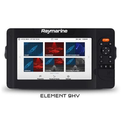 Raymarine Element 9 HV - 9&quot; Chart Plotter with CHIRP Sonar, HyperVision, Wi-Fi, GPS, HV-100 transducer, Australia &amp; New Zealand LightHouse Chart