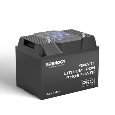 Renogy 12V 100Ah Pro Deep Cycle Lithium Iron Phosphate Battery w/Bluetooth &amp; Self-heating Function