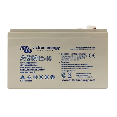 Victron 12V/15Ah AGM Super Cycle Batt. (Faston-tab 6.3x0.8mm)