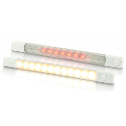 Hella LED Surface Strip Lamps with Switch - Warm White / Red
