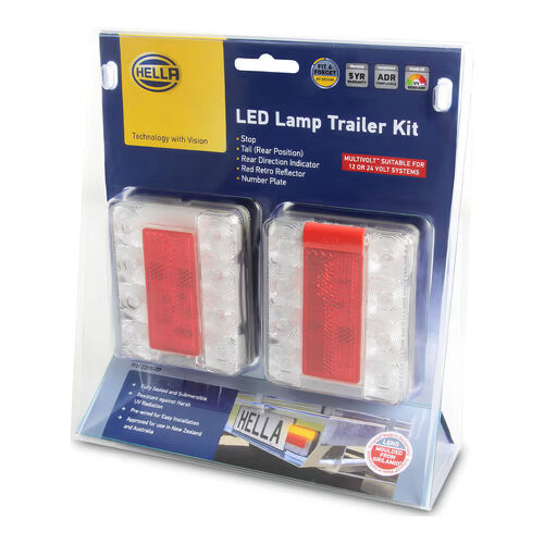 Hella Square Compact Combination Lamp Kit (9m cable)