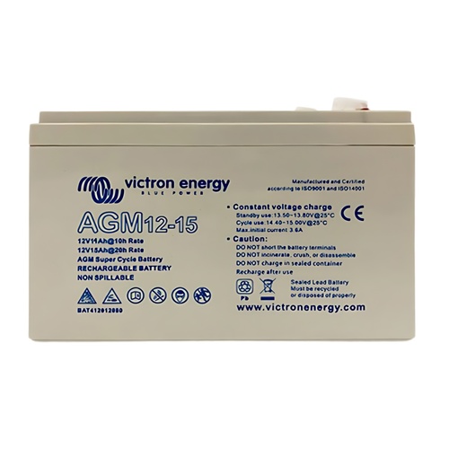 Victron 12V/15Ah AGM Super Cycle Batt. (Faston-tab 6.3x0.8mm)